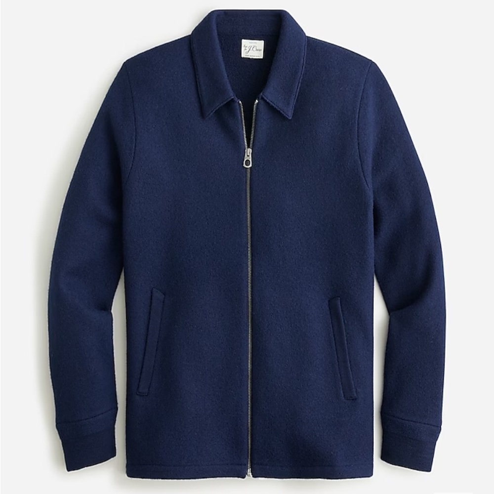 COPY - J.Crew Men’s Navy Boiled merino wool coach's sweater-jacket